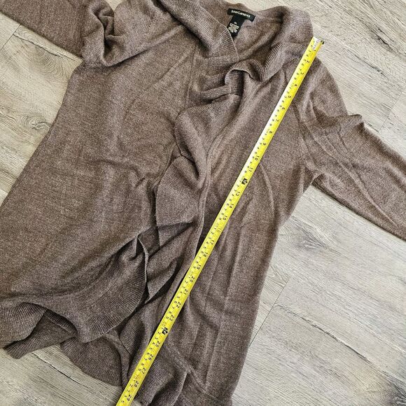 Boho soft romantic cardigan mocha ruffle-trim fairycore renaissance medieval XL - Picture 4 of 5